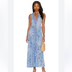 Poupette St. Barth Nana Maxi Dress in Blue Toulon Size Small